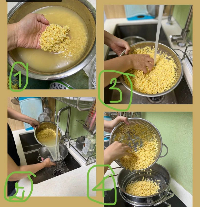 Cách nấu xôi cốm hạt sen dẻo thơm, bùi ngậy Cách nấu xôi cốm hạt sen dẻo thơm, bùi ngậy