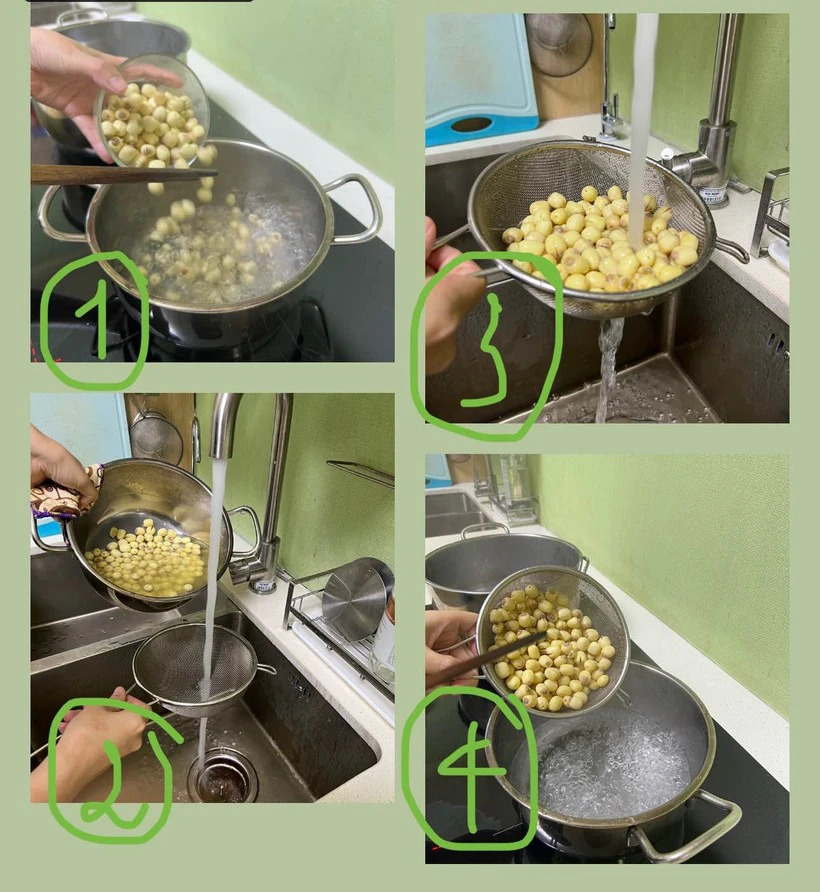 Cách nấu xôi cốm hạt sen dẻo thơm, bùi ngậy Cách nấu xôi cốm hạt sen dẻo thơm, bùi ngậy