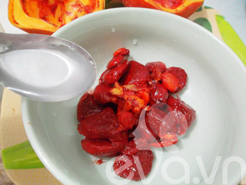 Xôi gấc thơm hương cốt dừa Xôi gấc thơm hương cốt dừa