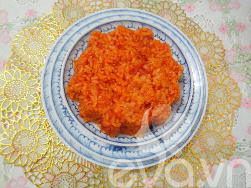 Xôi gấc thơm hương cốt dừa Xôi gấc thơm hương cốt dừa
