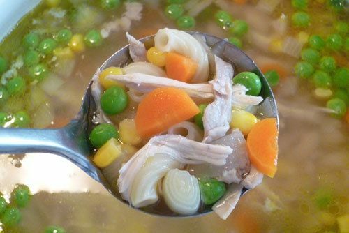 Súp nui gà xé cho bé yêu Súp nui gà xé cho bé yêu