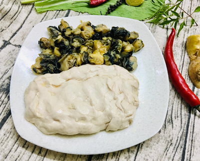 Chả ốc hấp lá chuối