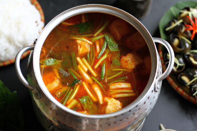 Cách làm lẩu ốc mùa thu