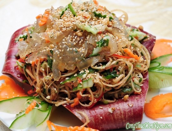 Cách làm gỏi sứa bắp chuối chua sần sật đã miệng