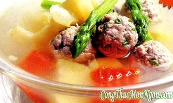 Canh sứa thịt heo viên