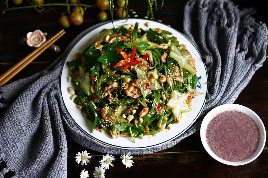 Nộm rau muống tôm đồng kiểu Hà Nội Nộm rau muống tôm đồng kiểu Hà Nội