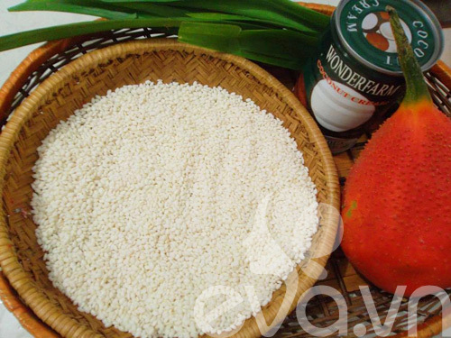 Xôi gấc thơm hương cốt dừa Xôi gấc thơm hương cốt dừa