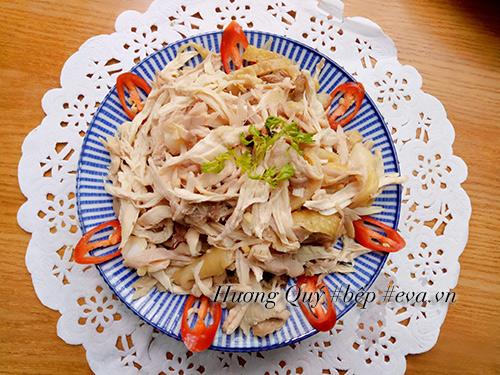 Xôi gà nấm hương dẻo thơm đón ngày mới