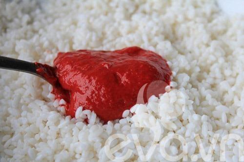 Công thức làm món xôi gấc đậu xanh ngày Tết Công thức làm món xôi gấc đậu xanh ngày Tết