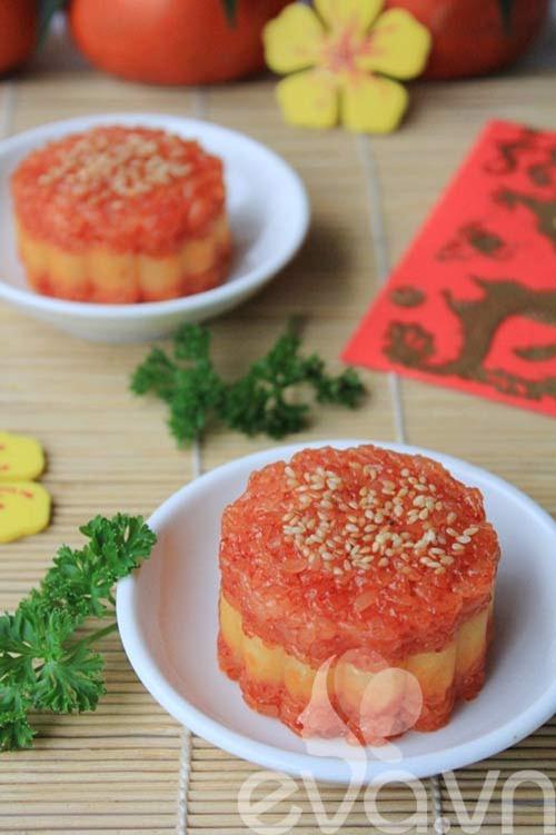 Công thức làm món xôi gấc đậu xanh ngày Tết Công thức làm món xôi gấc đậu xanh ngày Tết