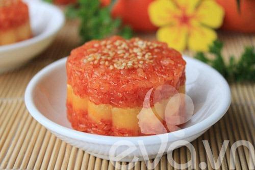 Công thức làm món xôi gấc đậu xanh ngày Tết Công thức làm món xôi gấc đậu xanh ngày Tết
