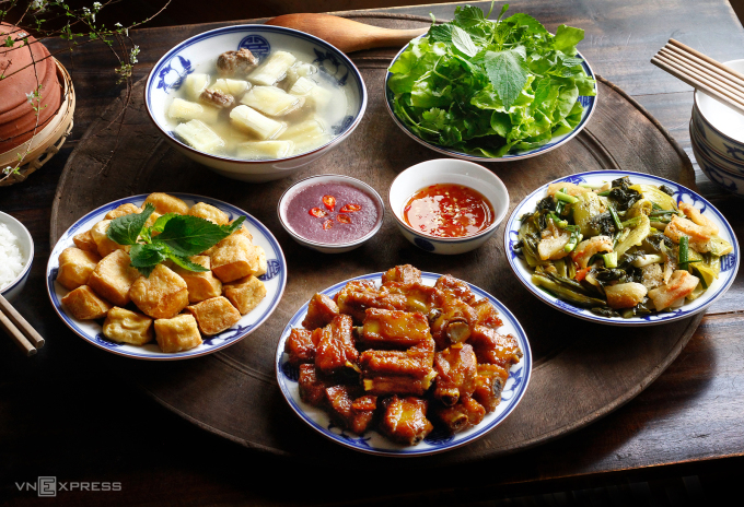 Mâm cơm ngày đầu đông miền Bắc