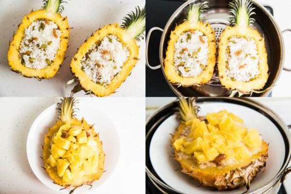 Món ngon cuối tuần: Xôi hấp trái dứa