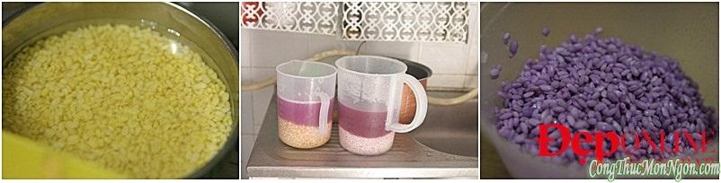 Xôi vò lá cẩm bằng nồi cơm điện, rất ngon mà lại tiện