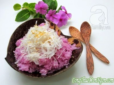 Dùng nồi cơm điện nấu xôi lá cẩm vừa đẹp vừa ngon